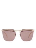 Matchesfashion.com Alexander Mcqueen - Rimless Aviator Sunglasses - Womens - Grey