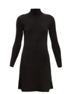 Matchesfashion.com Balenciaga - Logo Tab High Neck Velvet Dress - Womens - Black