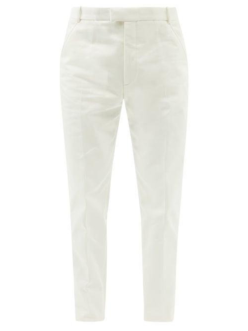 Alexander Mcqueen - Cotton-twill Slim-leg Trousers - Mens - Ivory