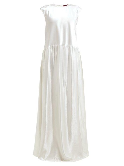 Matchesfashion.com Sies Marjan - Winona Draped Satin Gown - Womens - Ivory