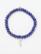 Sydney Evan - Love Diamond & Lapis Lazuli Beaded Bracelet - Womens - Blue Multi