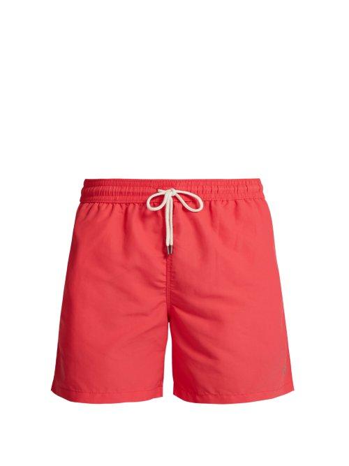 Matchesfashion.com Polo Ralph Lauren - Logo Embroidered Swim Shorts - Mens - Red