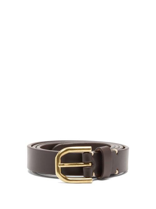 Matchesfashion.com Raey - Slim Bridle Leather Belt - Mens - Brown