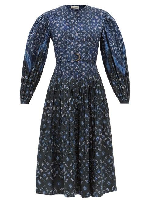 Ulla Johnson - Esti Shibori-print Cotton Dress - Womens - Navy Multi