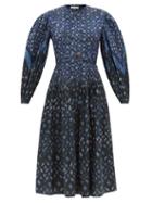 Ulla Johnson - Esti Shibori-print Cotton Dress - Womens - Navy Multi