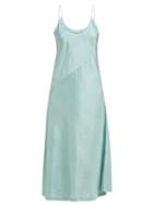Matchesfashion.com Anaak - Scarlette Bias Cut Silk Midi Dress - Womens - Green