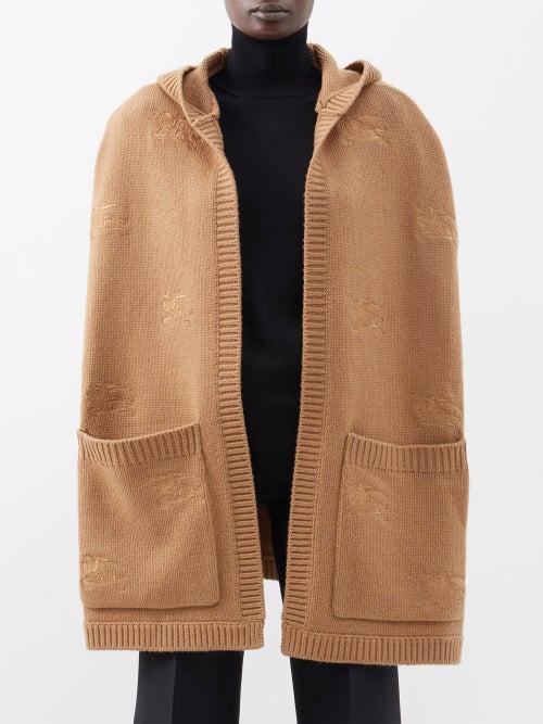 Burberry - Equestrian Knight-embroidered Wool-blend Cape - Womens - Camel