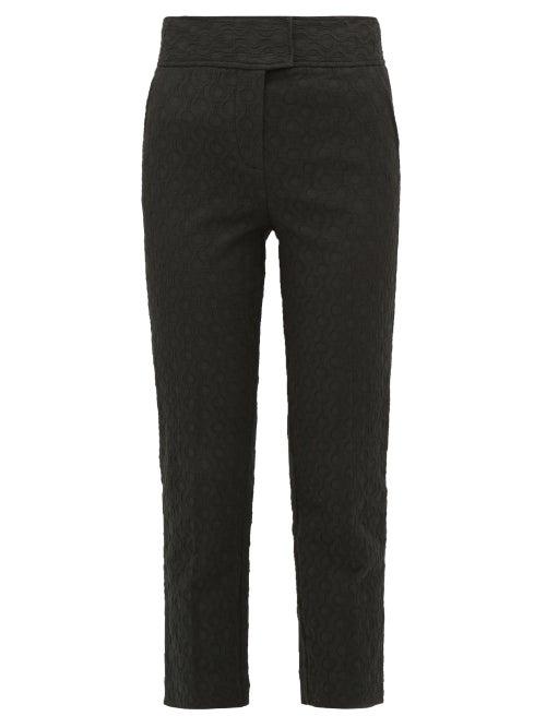 Matchesfashion.com Rebecca Taylor - Cotton Blend Jacquard Trousers - Womens - Black