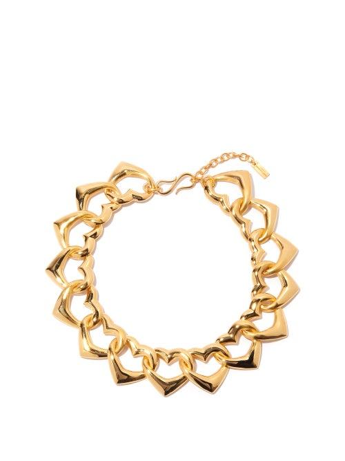 Saint Laurent - Heart Chain-link Necklace - Womens - Gold