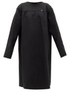 Matchesfashion.com Raf Simons - Tie-back Cotton-poplin Midi Dress - Womens - Black