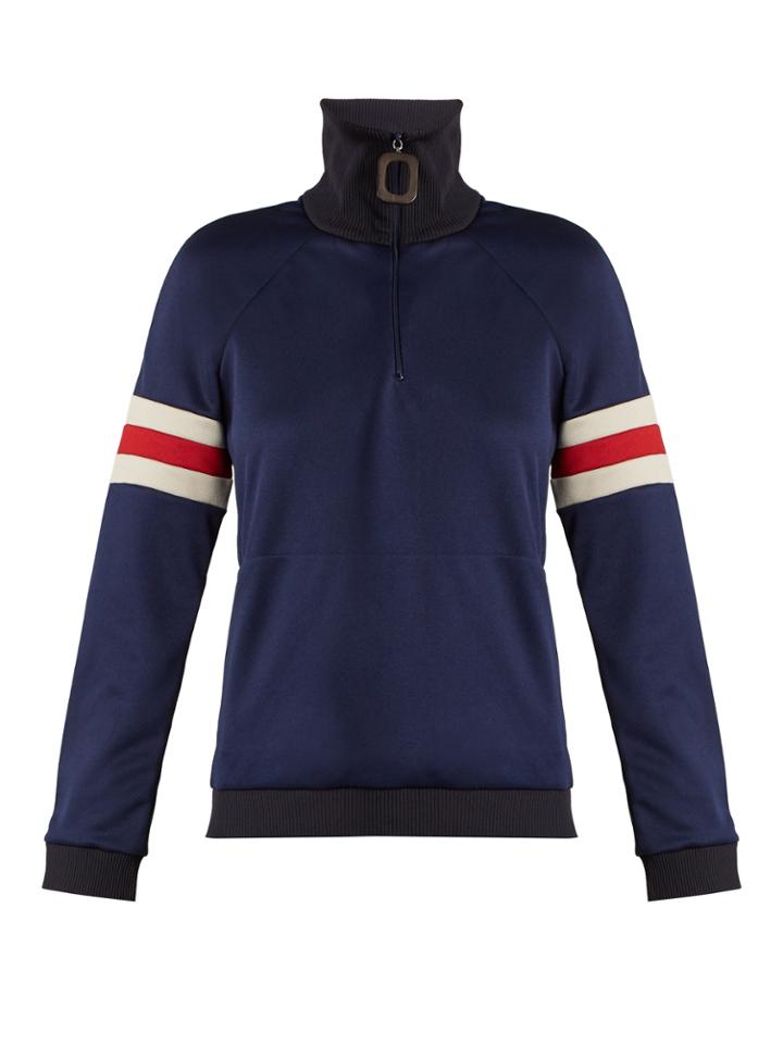 Jw Anderson Striped-sleeve Half-zip Sweatshirt