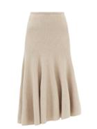 Gabriela Hearst - Christina High-rise Wool-blend Midi Skirt - Womens - Light Beige
