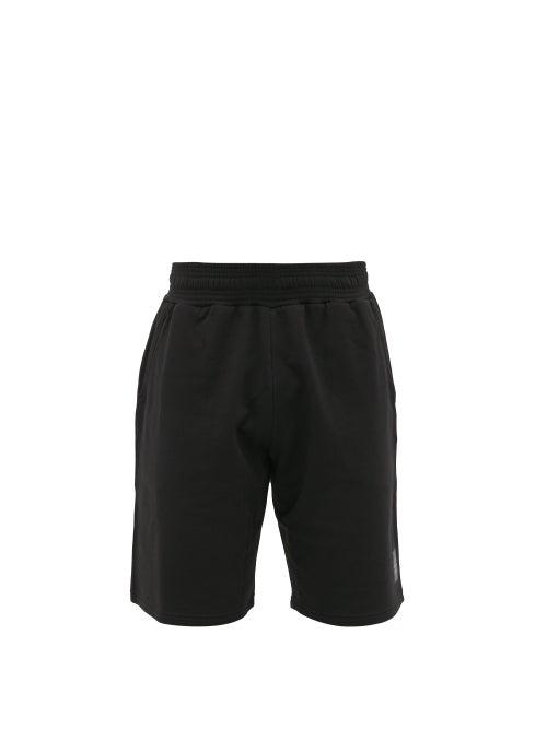 Matchesfashion.com Givenchy - Linear-logo Print Cotton Shorts - Mens - Black