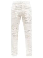 Purple Brand - Bandana Patchwork Distressed Skinny Jeans - Mens - White
