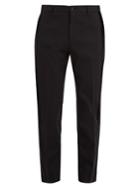 Dolce & Gabbana Velvet-trimmed Slim-leg Stretch-cotton Trousers