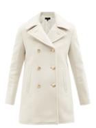 Nili Lotan - Cash Double-breasted Wool-twill Peacoat - Womens - Light Beige