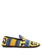 Matchesfashion.com Loewe - Leopard Print Woven Loafers - Womens - Yellow Multi