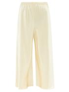 Khaite - Lindy Hammered-satin Wide-leg Trousers - Womens - Cream