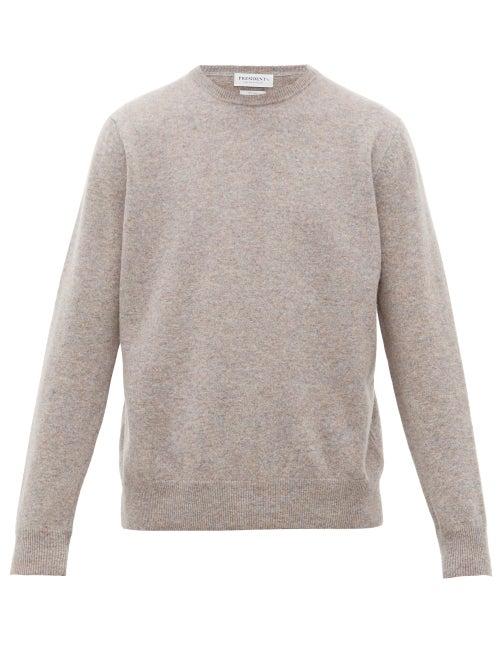 Matchesfashion.com President's - Crew Neck Wool Sweater - Mens - Grey