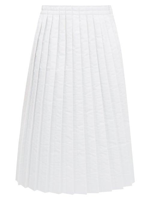 Matchesfashion.com Mm6 Maison Margiela - Pleated Padded Technical-fabric Skirt - Womens - White