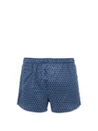 Matchesfashion.com Derek Rose - Geometric Print Silk Boxer Shorts - Mens - Navy