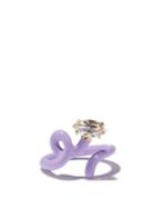 Bea Bongiasca - Baby Vine Crystal, Enamel & 9kt Gold Pinky Ring - Womens - Purple Multi