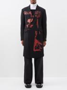Raf Simons - Grande Ftes De Nuit-print Recycled-fibres Coat - Mens - Black Red