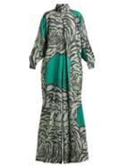Matchesfashion.com Valentino - Tiger Print Wide Leg Jumpsuit - Womens - Green Print