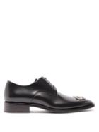 Matchesfashion.com Balenciaga - Rim Bb Logo Square Toe Leather Derby Shoes - Mens - Black