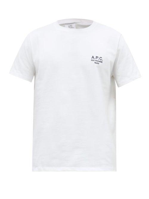 Matchesfashion.com A.p.c. - Raymond Logo-embroidered Cotton-jersey T-shirt - Mens - White
