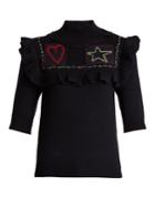 Valentino Embroidered-patch Wool Sweater