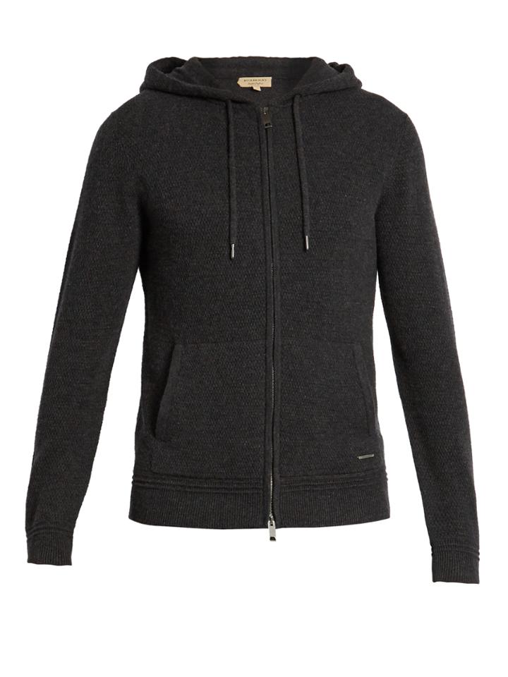 Burberry Zip-through Hooded Cashmere Sweater