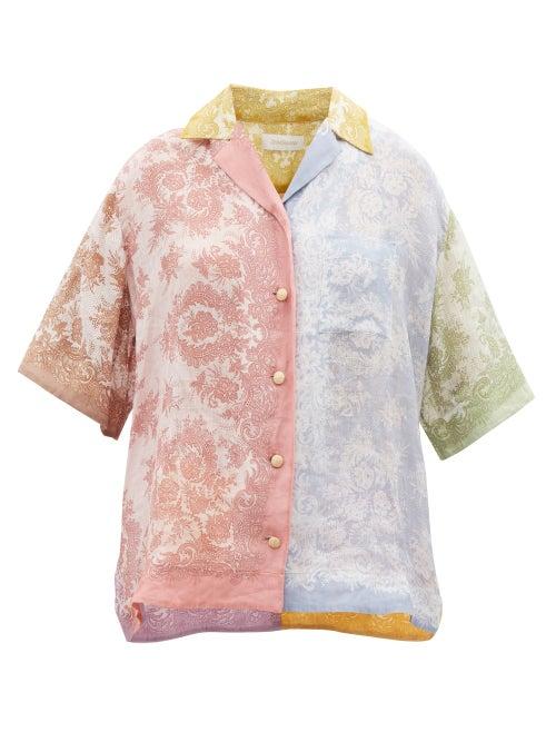 Zimmermann - Dancer Patchwork Cuban-collar Shirt - Womens - Multi