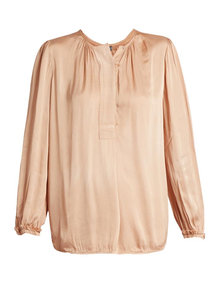 Raquel Allegra Long-sleeved Satin Blouse