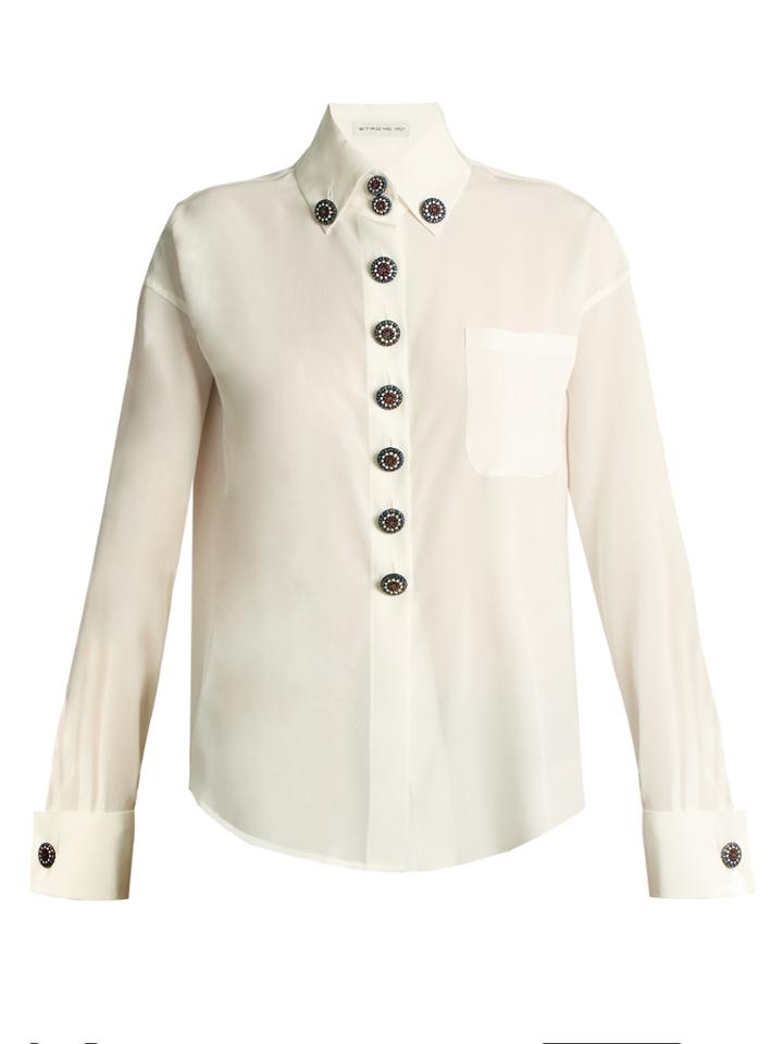 Etro Luneville Button-embellished Silk Shirt