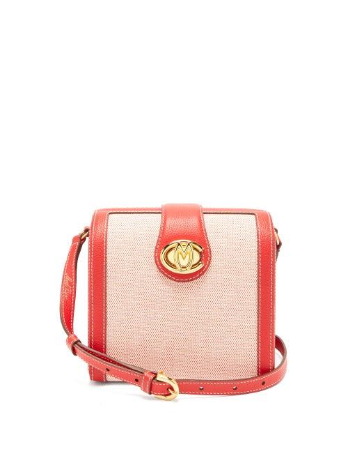 Matchesfashion.com Mark Cross - Cupola Leather And Canvas Shoulder Bag - Womens - Red Multi