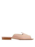 Matchesfashion.com Le Monde Beryl - Linen Slides - Womens - Light Pink