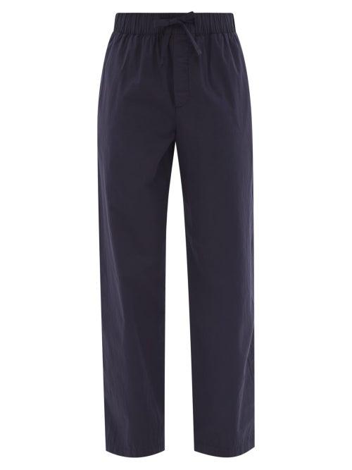 Ladies Lingerie Tekla - Drawstring Organic-cotton Pyjama Trousers - Womens - Navy