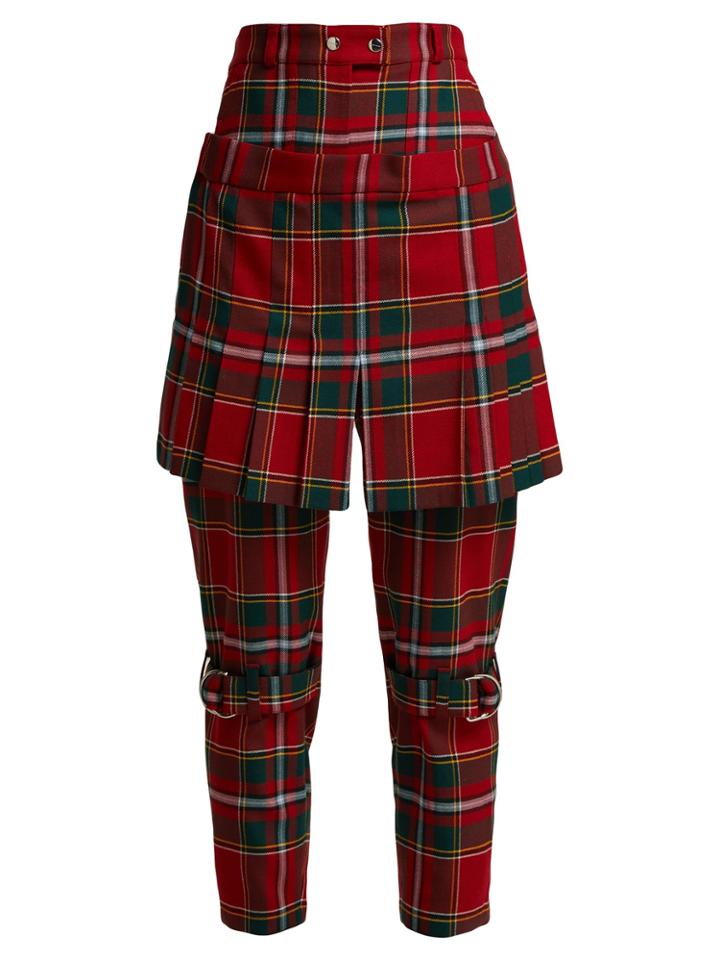 Burberry Tartan Wool-blend Kilt Trousers