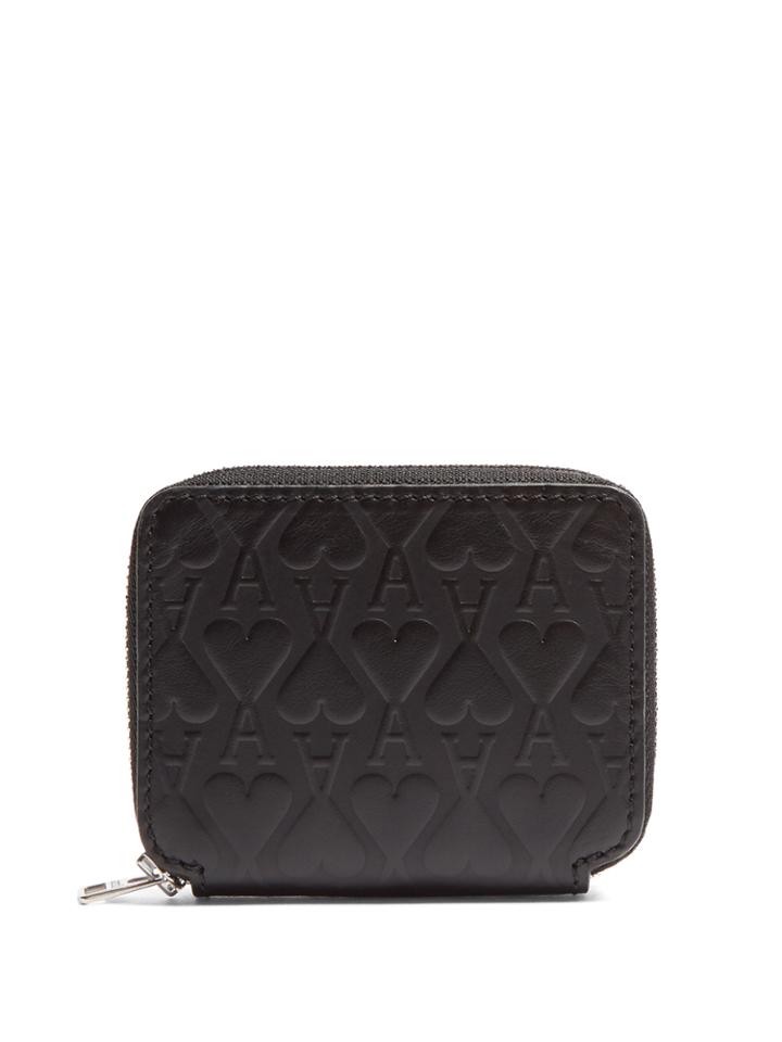 Ami Ace Of Hearts-embossed Leather Wallet