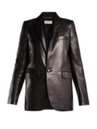 Matchesfashion.com Saint Laurent - Single Breasted Leather Blazer - Womens - Black