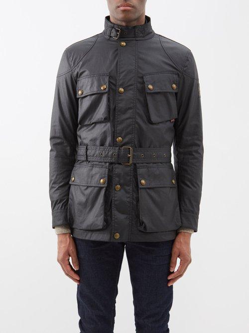 Belstaff - Trialmaster Belted Waxed-cotton Field Jacket - Mens - Black