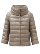 Matchesfashion.com Herno - Sofia Funnel-neck Quilted Down Jacket - Womens - Light Grey