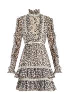 Giambattista Valli Floral-print Ruffled Silk-georgette Dress