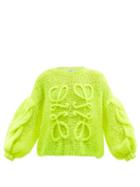 Loewe - Anagram-appliqu Mohair-blend Sweater - Womens - Yellow