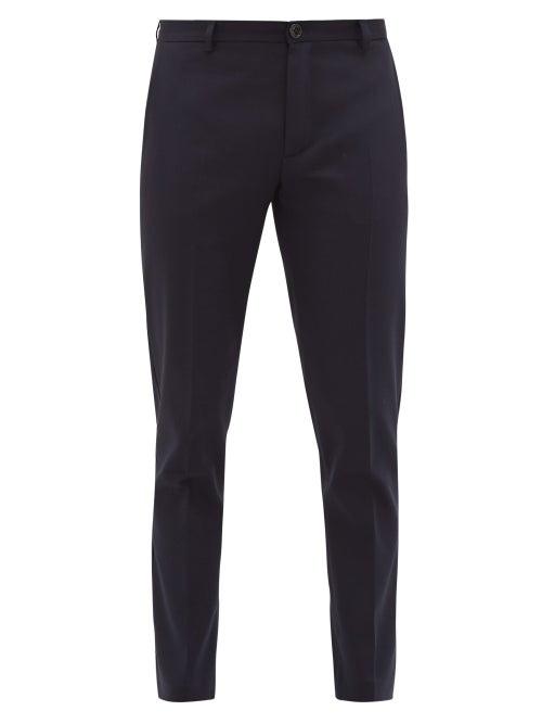 Matchesfashion.com Sfr - Harvey Cotton-blend Slim-leg Trousers - Mens - Navy