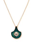 Selim Mouzannar - Fish For Love Diamond & 18kt Rose-gold Necklace - Womens - Green Multi