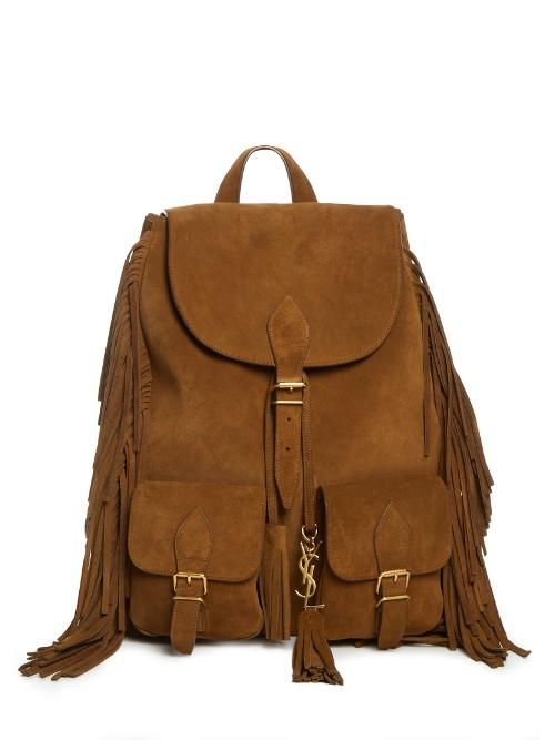 Saint Laurent Fringed Suede Backpack