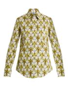 Prada Iris-print Cotton-polin Shirt