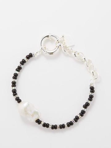 Pearl Octopuss.y - Pearl, Crystal & Sterling Silver-plated Bracelet - Womens - Silver Multi